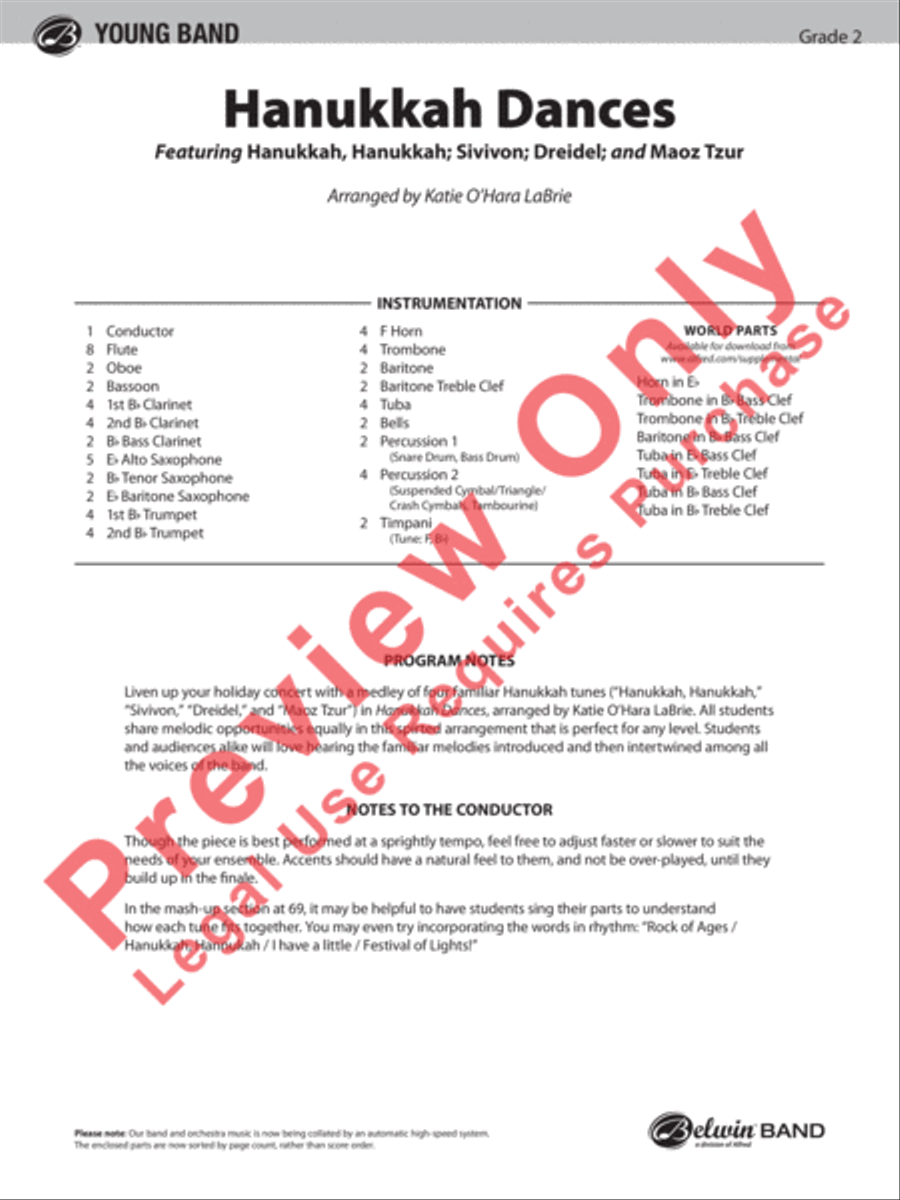 Hanukkah Dances Concert Band scores gallery preview page 2