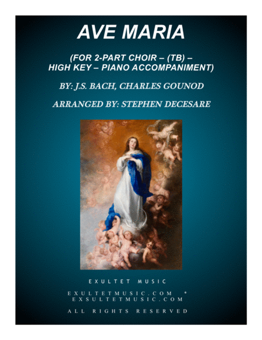 Ave Maria (for 2-part choir (TB) - High Key - Piano Accompaniment) image number null
