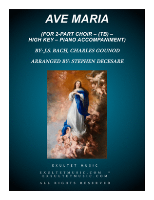 Book cover for Ave Maria (for 2-part choir (TB) - High Key - Piano Accompaniment)