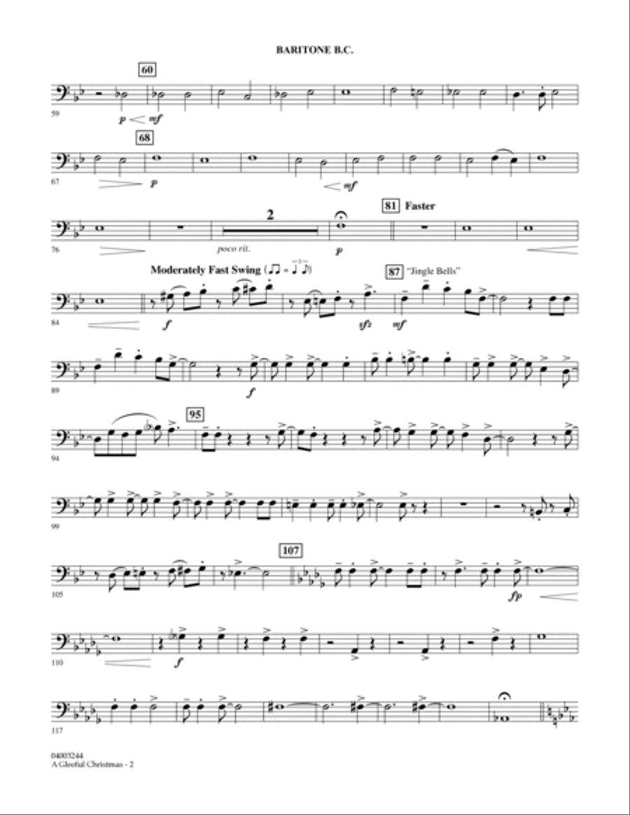 A Gleeful Christmas - Baritone B.C. Concert Band scores gallery preview page 2
