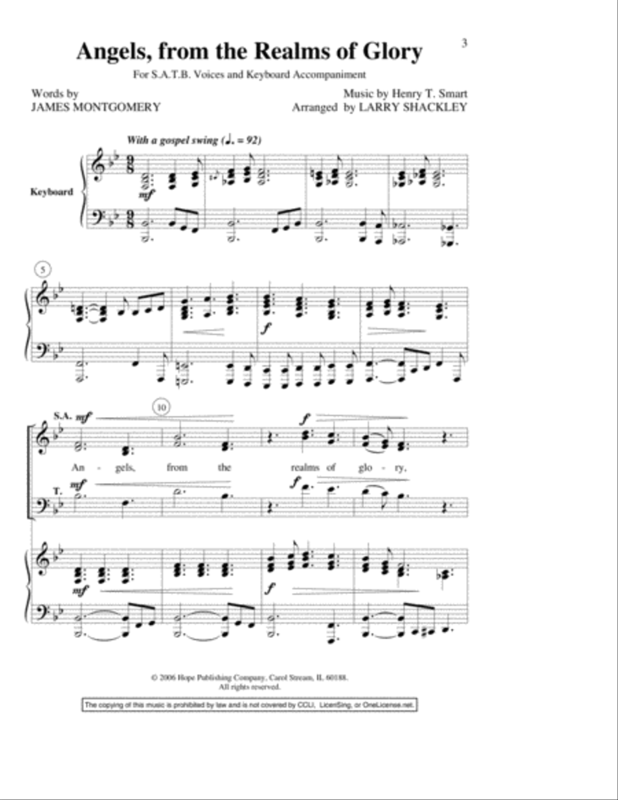 Angels from the Realms of Glory 4-Part scores gallery preview page 2