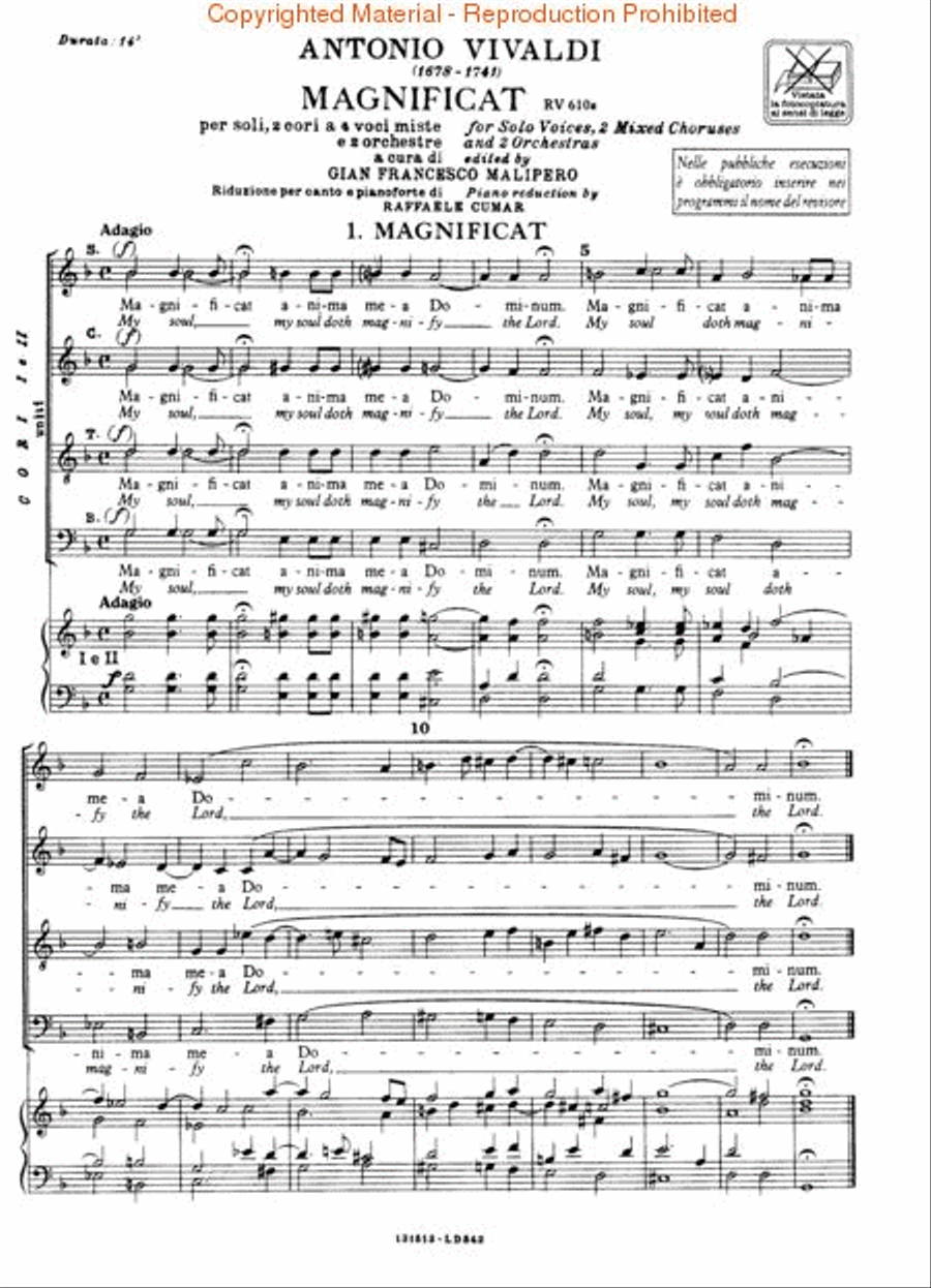 Magnificat RV610a/RV611 4-Part scores gallery preview page 2