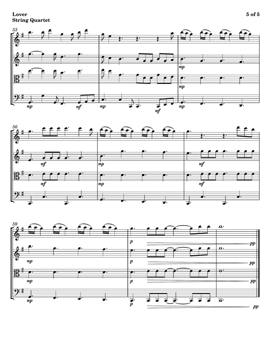 Lover String Quartet scores gallery preview page 5