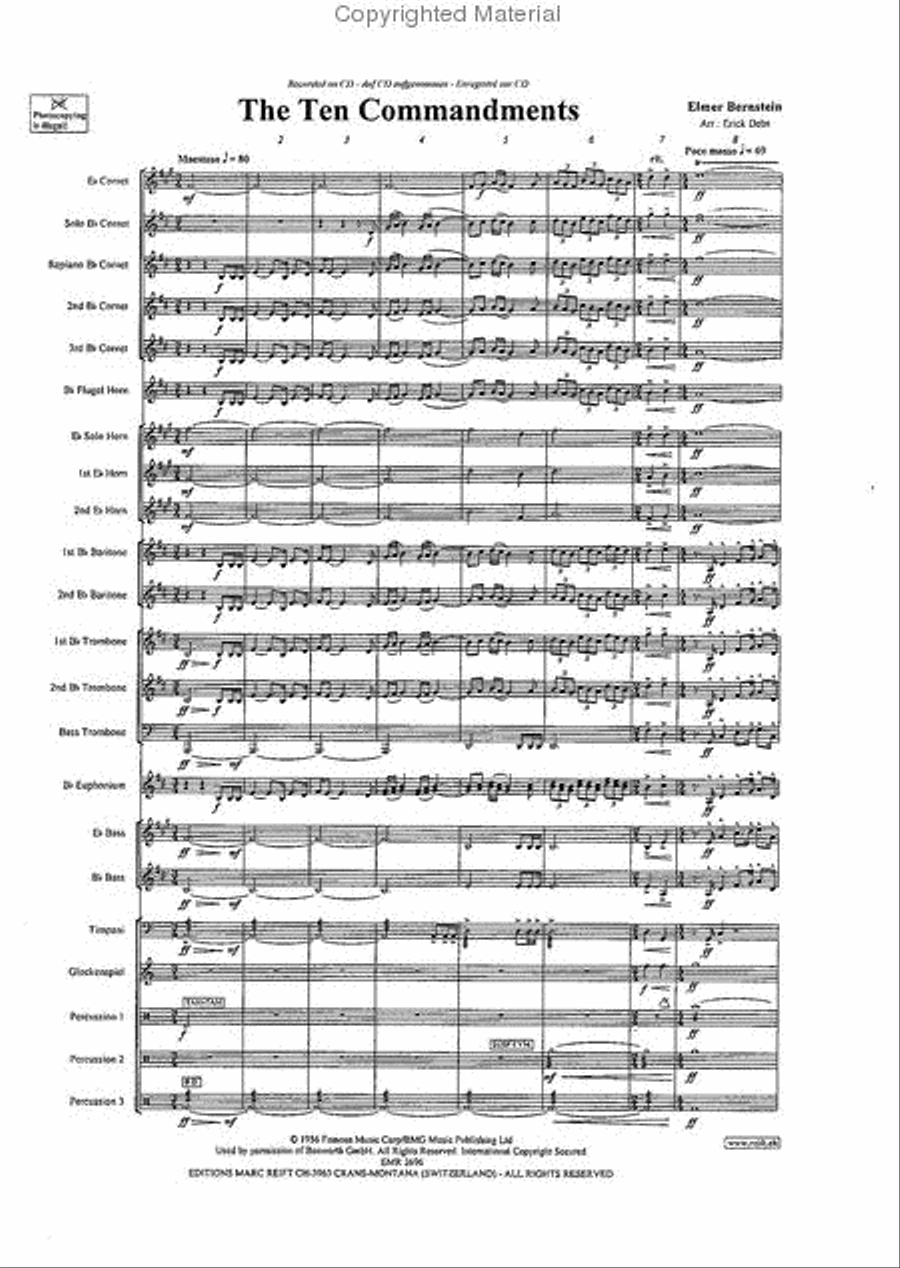 The Ten Commandments Brass Band scores gallery preview page 2
