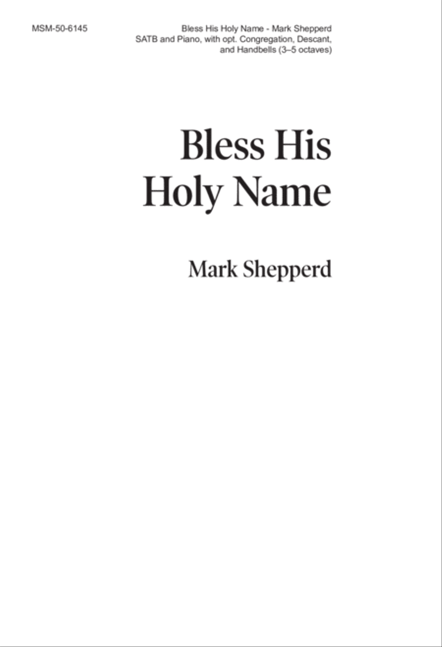 Bless His Holy Name Bless His Holy Name 4-Part scores gallery preview page 1