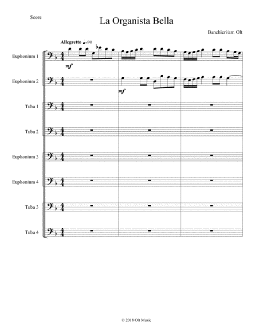 La Organista Bella Brass Ensemble scores gallery preview page 1