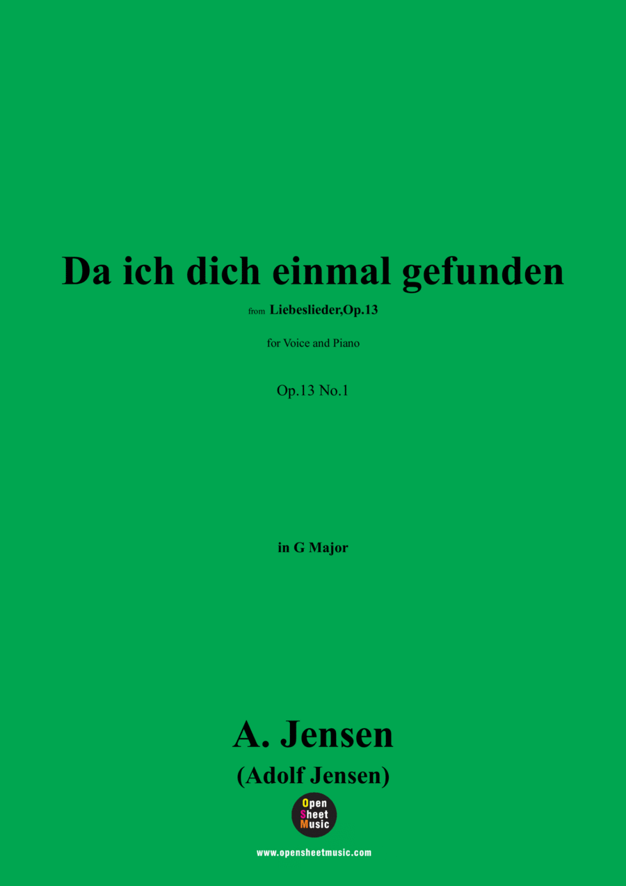 A. Jensen-Da ich dich einmal gefunden,in G Major,Op.13 No.1 Voice scores gallery preview page 1
