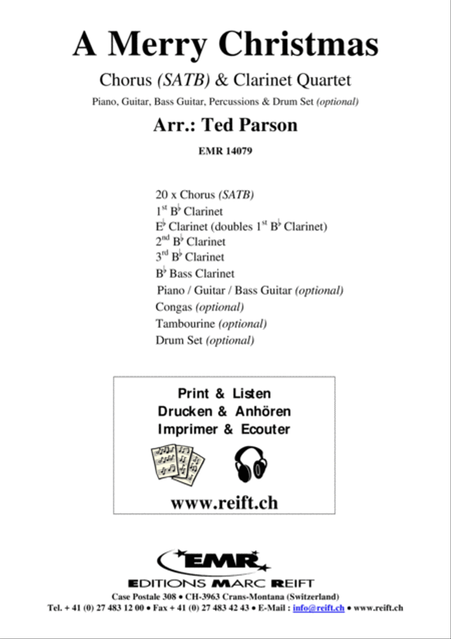A Merry Christmas Clarinet Quartet scores gallery preview page 2
