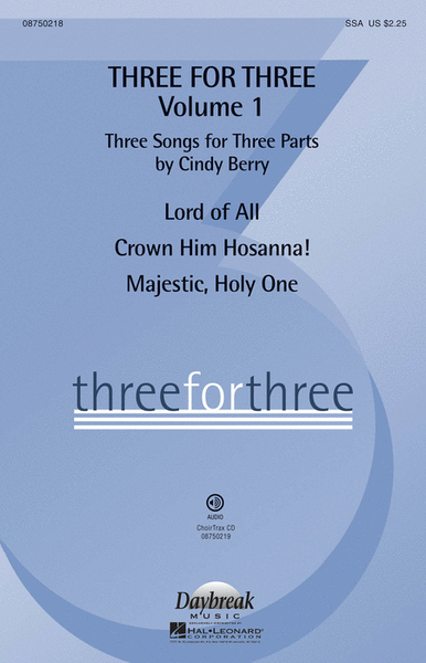 Three for Three - Three Songs for Three Parts - ChoirTrax CD image number null