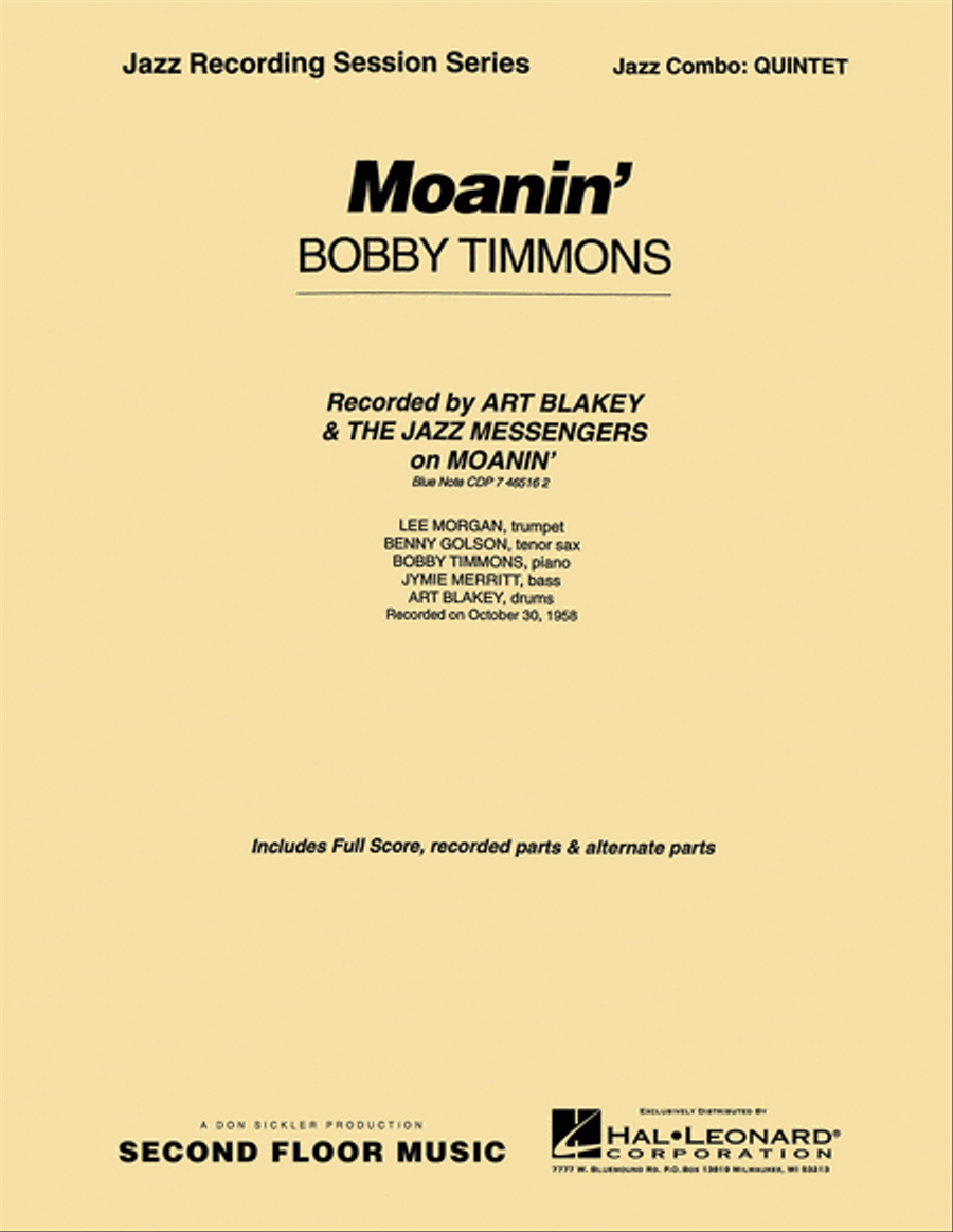 Moanin' Moanin' Jazz Ensemble scores gallery preview page 1