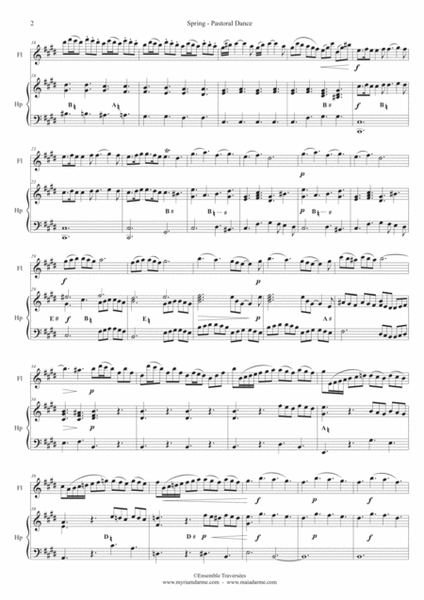 Vivaldi - Spring (The Four Seasons) for Flute and Harp Duet by Antonio Vivaldi Flute - Digital Sheet Music
