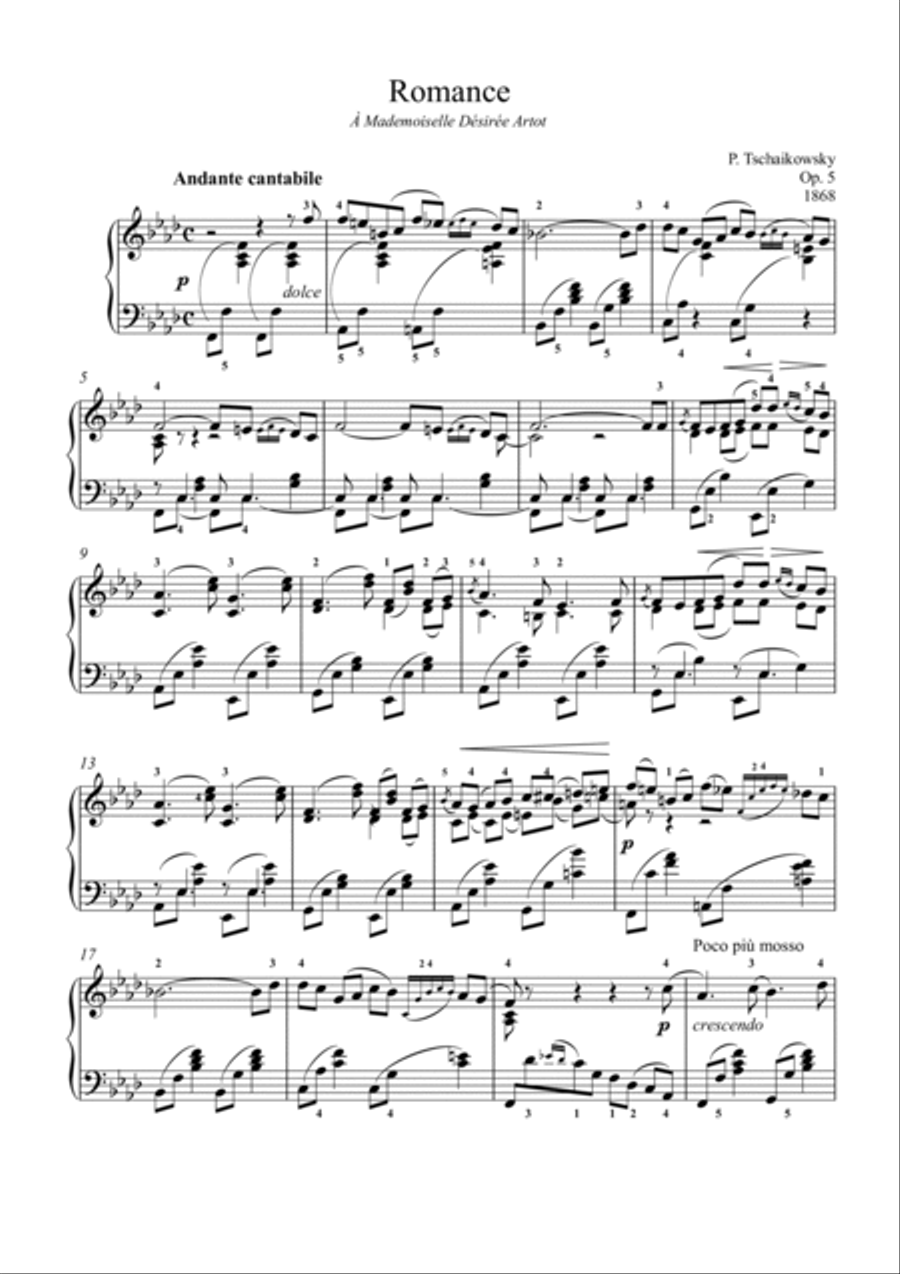 Tchaikovsky-Romance Op.5(Piano) Piano Solo scores gallery preview page 2