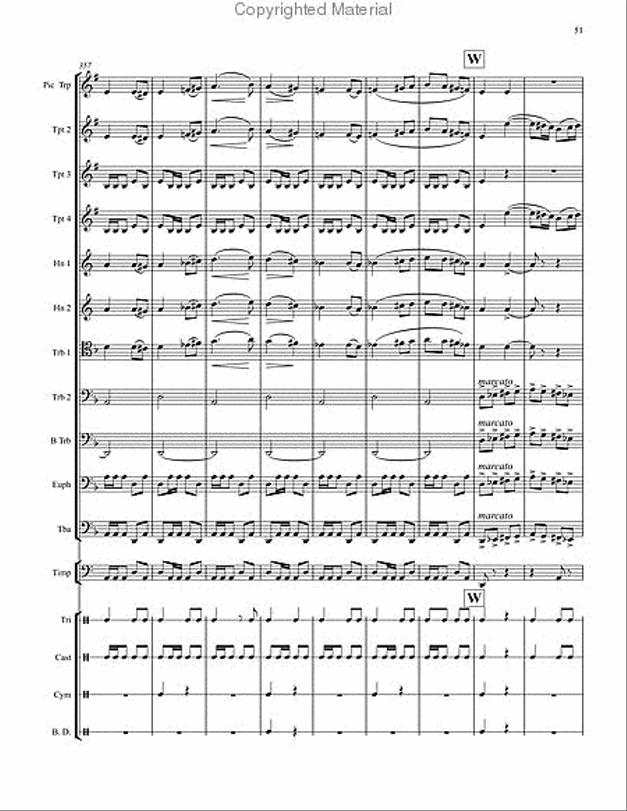 Danse Bachanale for Brass Choir with Timpani & Percussion Score scores gallery preview page 11