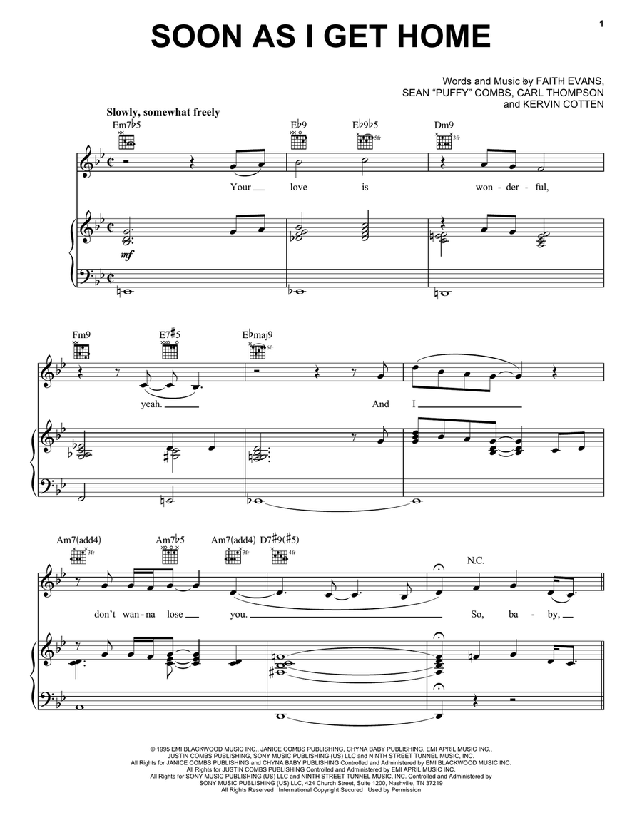 Soon As I Get Home Piano, Vocal, Guitar scores gallery preview page 1