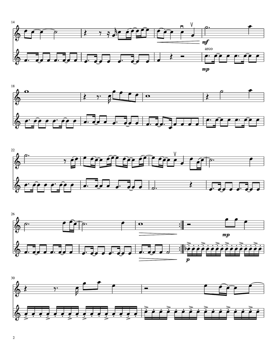 Marry Me Marry Me String Duet scores gallery preview page 2