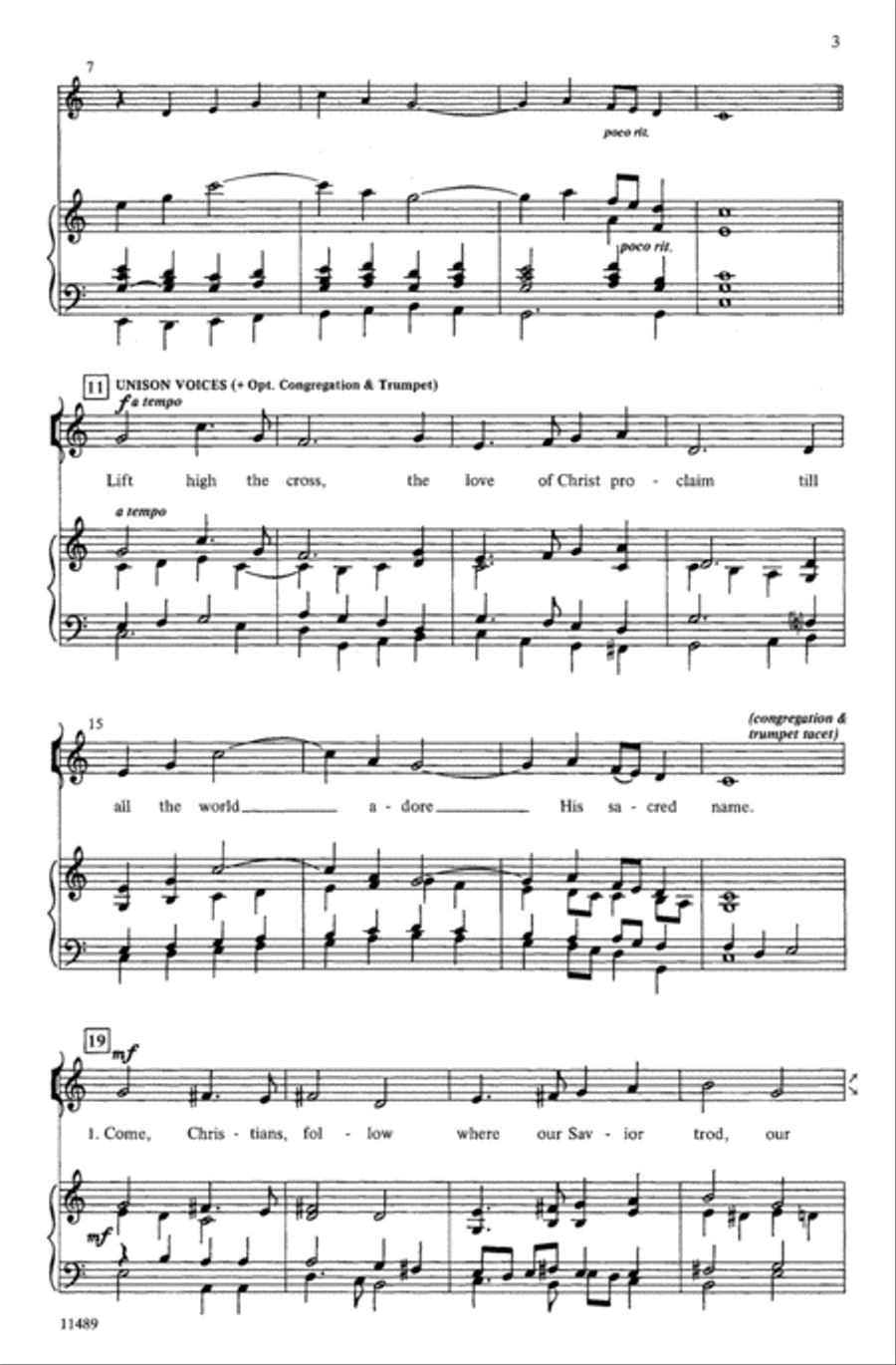 Lift High the Cross: A Hymn Concertato for Easter or Ascension 4-Part scores gallery preview page 3