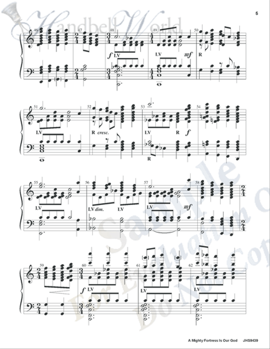 Mighty Fortress Is Our God 5-Octaves scores gallery preview page 4
