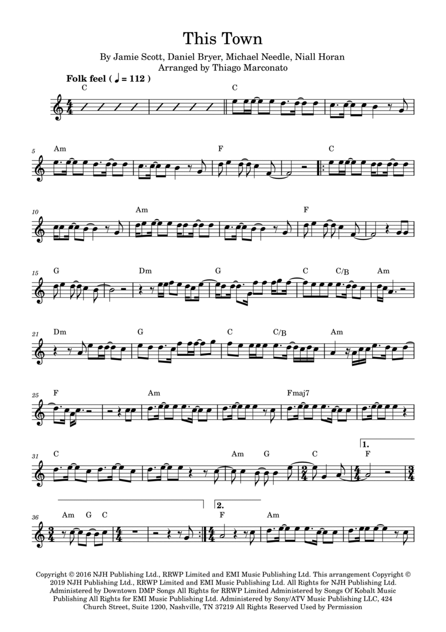 This Town This Town Piano scores gallery preview page 1