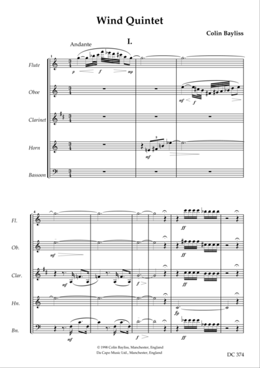 Wind Quintet Woodwind Quintet scores gallery preview page 1