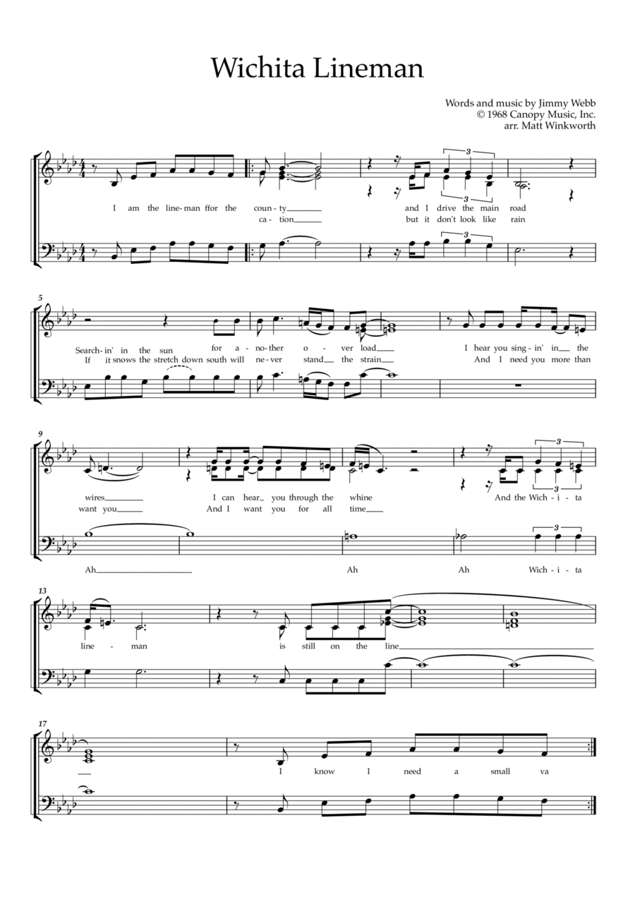 Wichita Lineman Wichita Lineman 3-Part scores gallery preview page 1
