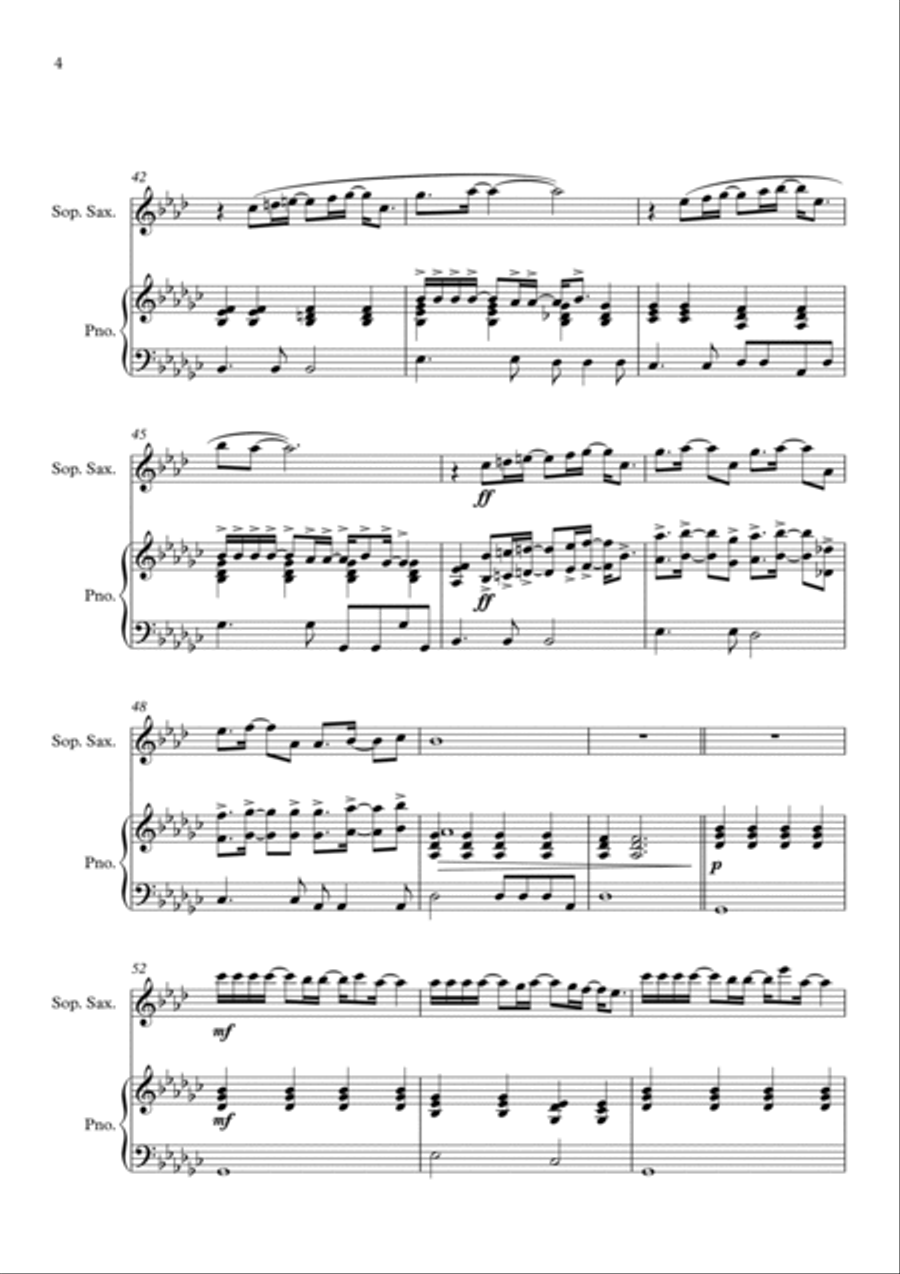 Vivo Per Lei Soprano Saxophone scores gallery preview page 4