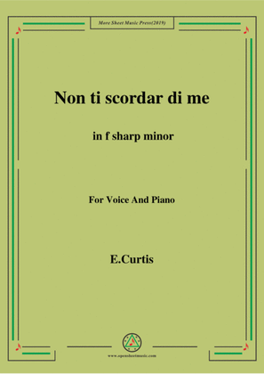 Book cover for De Curtis-Non ti scordar di me in f sharp minor