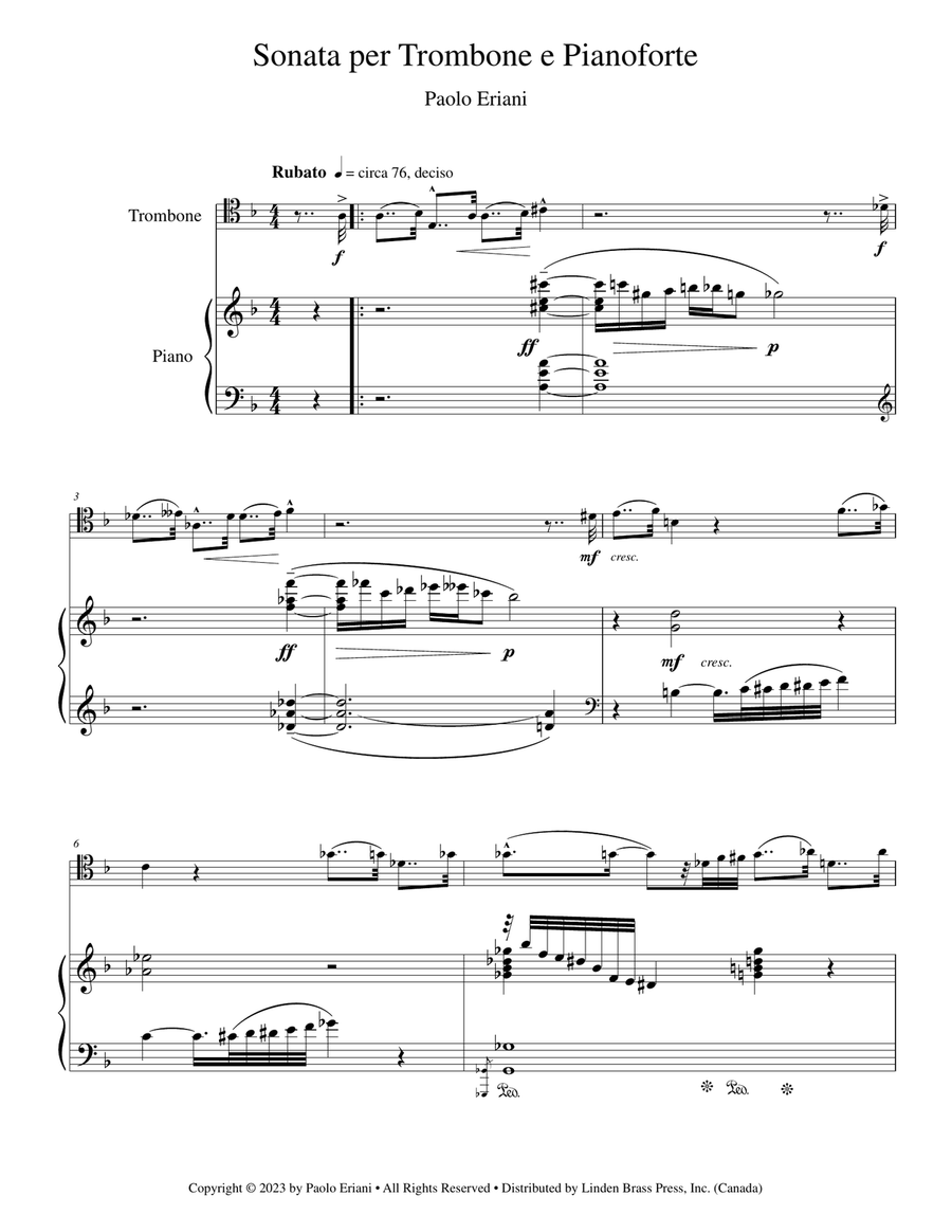 Sonata per Trombone e Pianoforte Piano scores gallery preview page 2