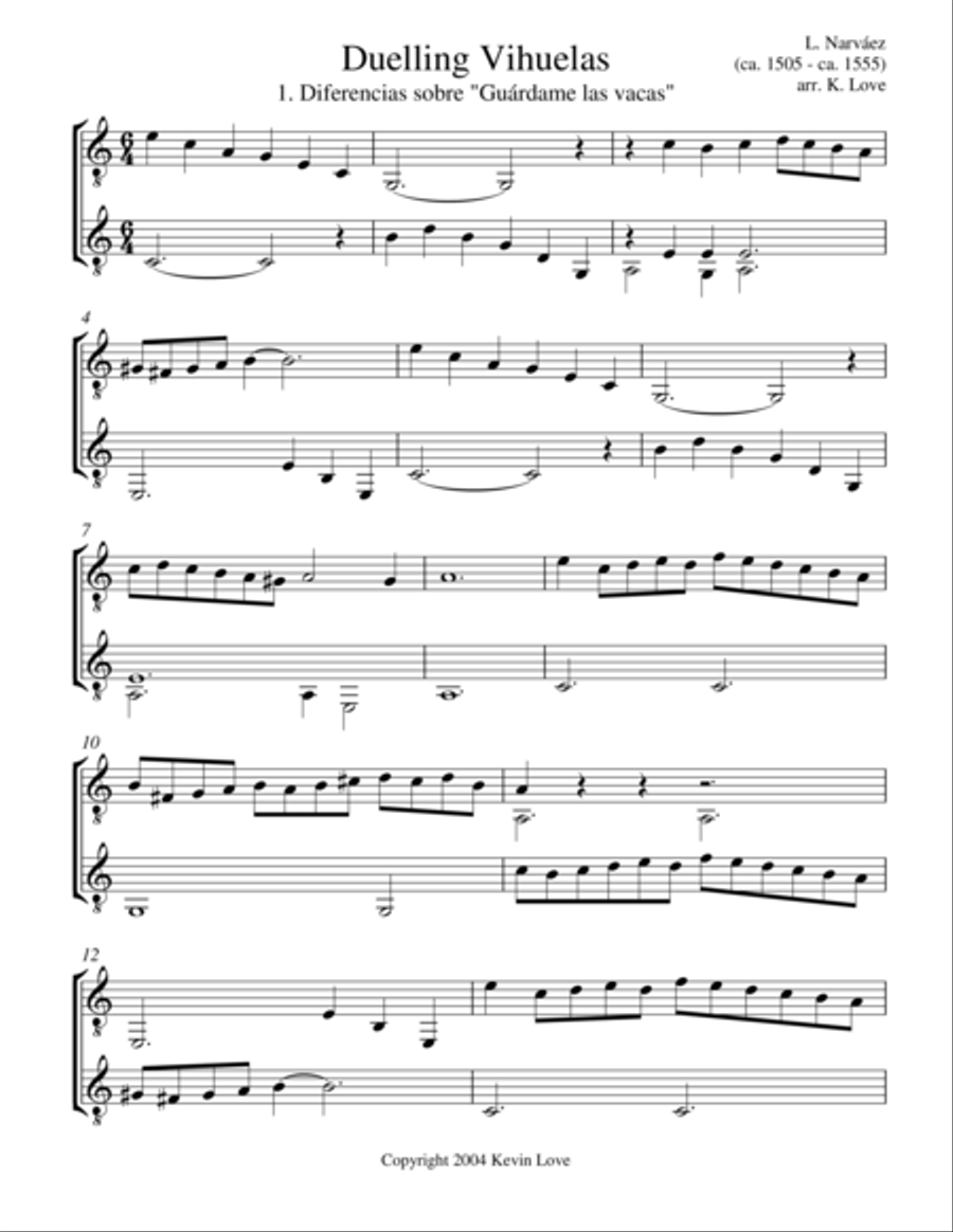 Duelling Vihuelas 1 - 3 (Guitar Duo) - Score and Parts image number null