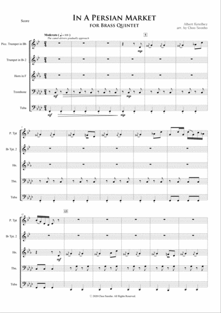 In A Persian Market (Brass Quintet) Brass Quintet scores gallery preview page 1