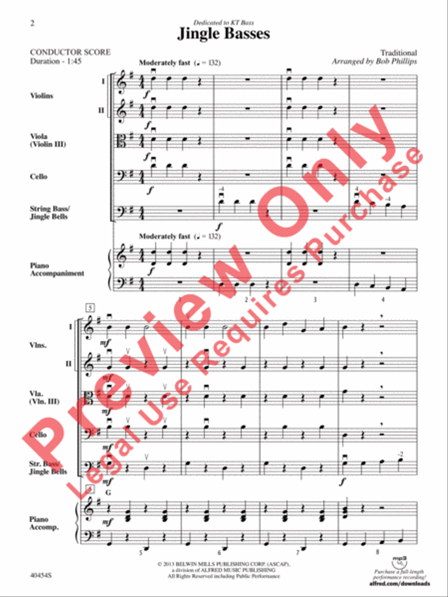 Jingle Basses String Orchestra scores gallery preview page 3
