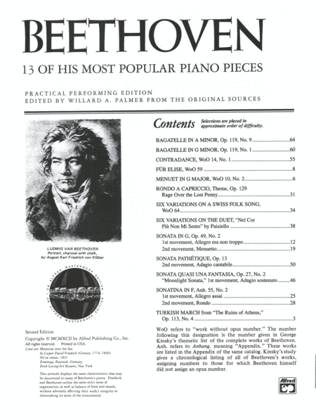 Beethoven -- 13 of His Most Popular Piano Pieces