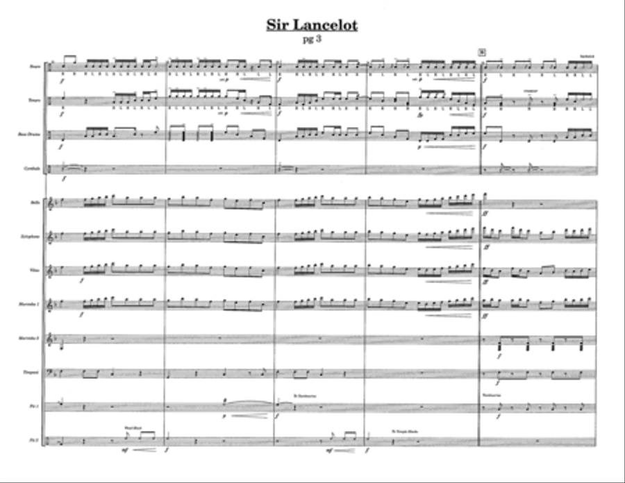 Sir Lancelot w/Tutor Tracks Percussion Ensemble scores gallery preview page 5