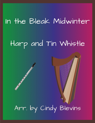 In the Bleak Midwinter, Harp and Tin Whistle (D)