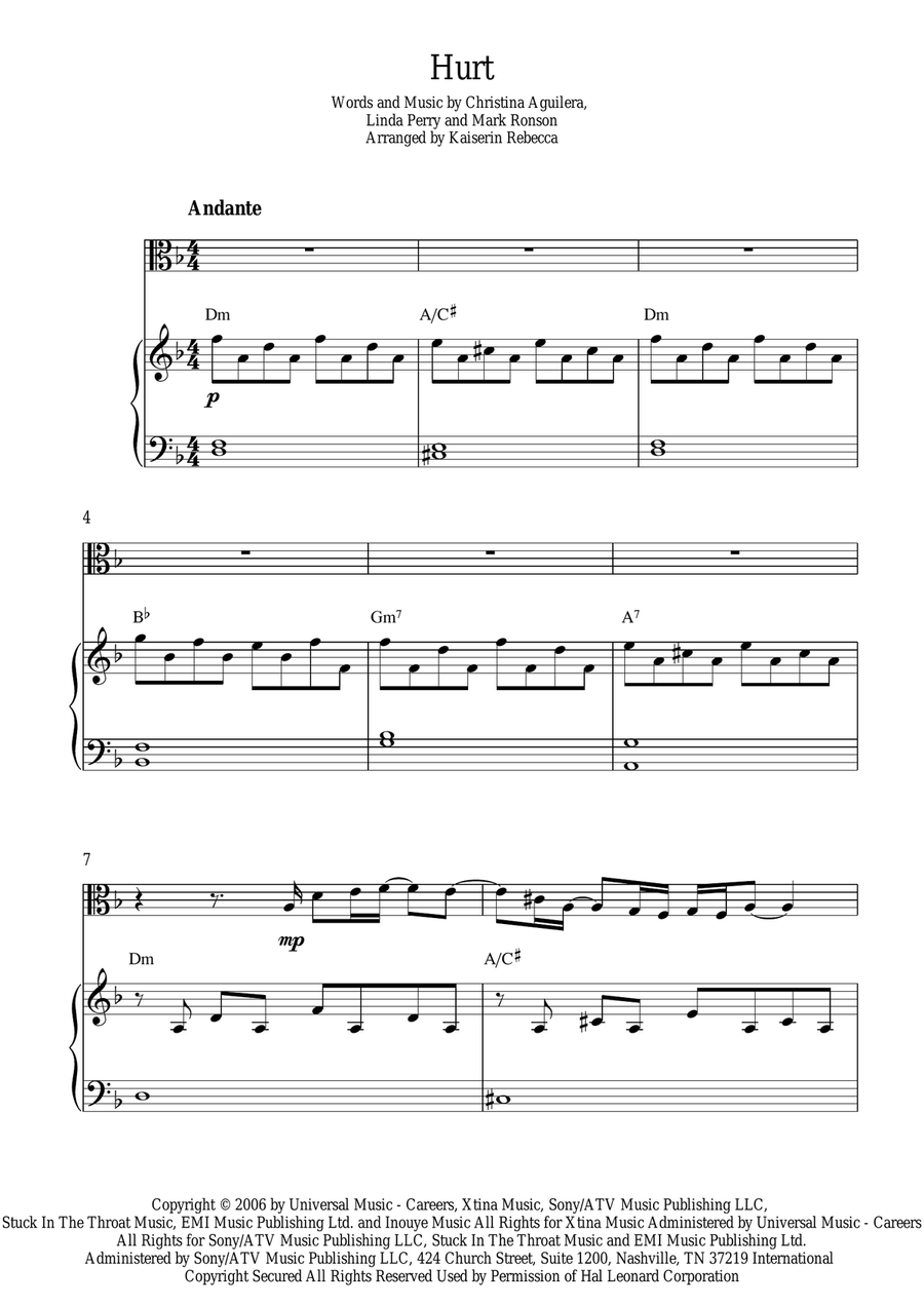 Hurt Hurt Viola scores gallery preview page 1