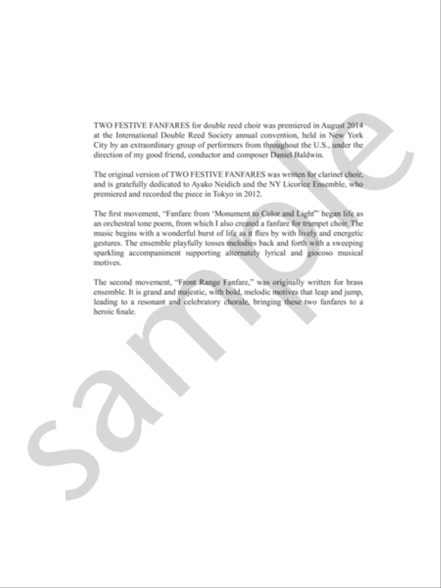 Two Festive Fanfares Chamber Music scores gallery preview page 3
