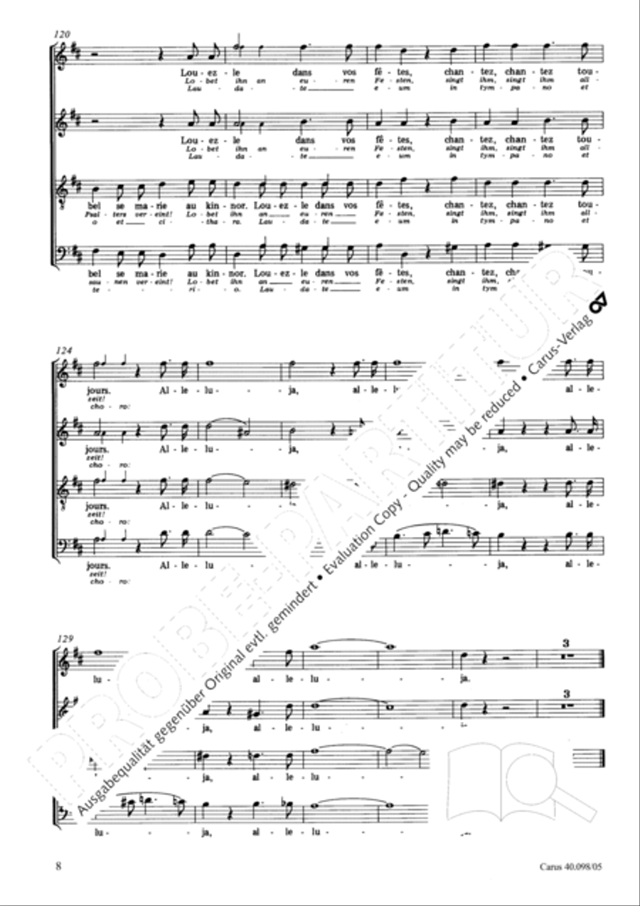 Psalm 150 (Der 150. Psalm) 4-Part scores gallery preview page 9