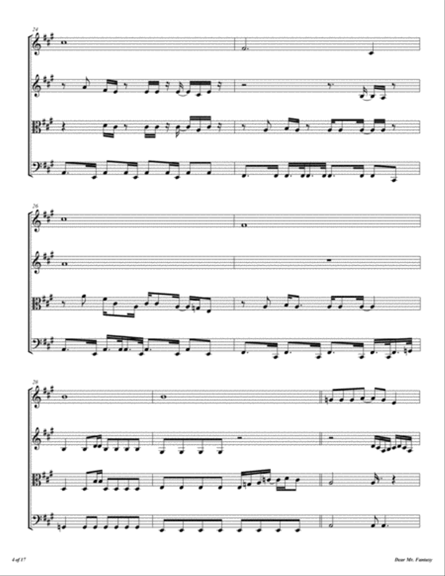 Dear Mr. Fantasy String Quartet scores gallery preview page 5