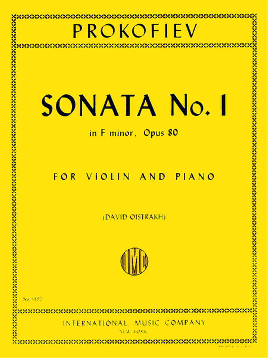 Sonata No. 1 in F minor, Op. 80 Violin Solo scores gallery preview page 1