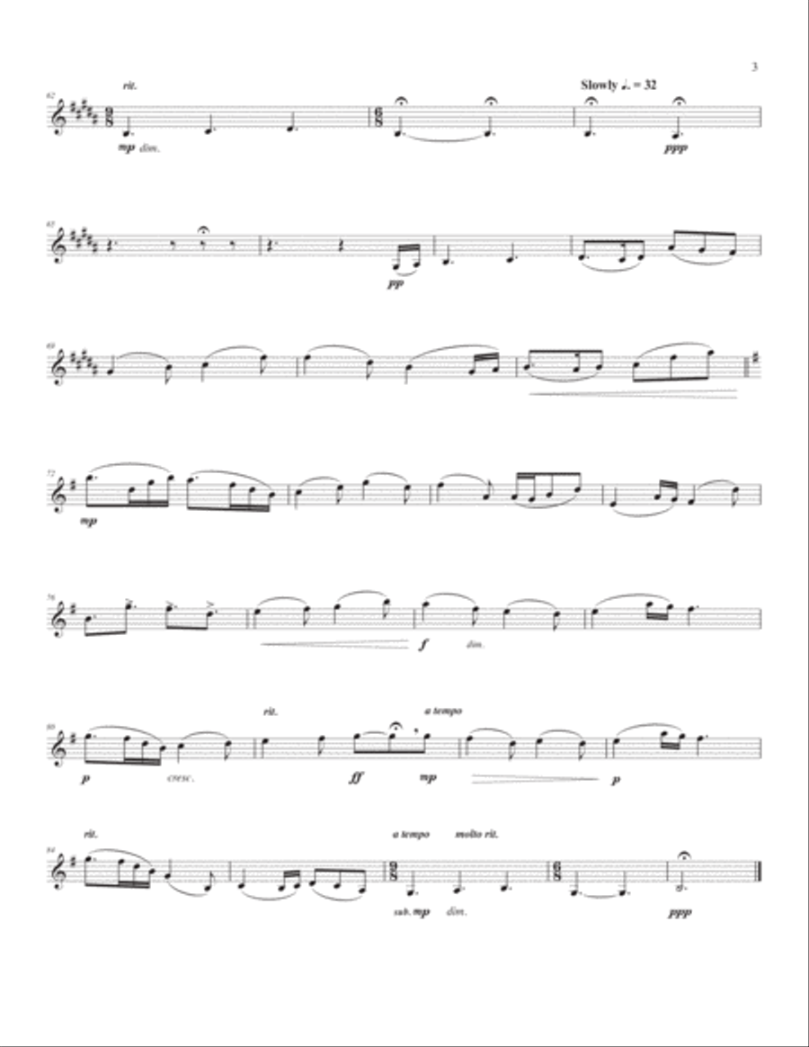Great Flowing River (for SATB) - Violin 4-Part scores gallery preview page 3