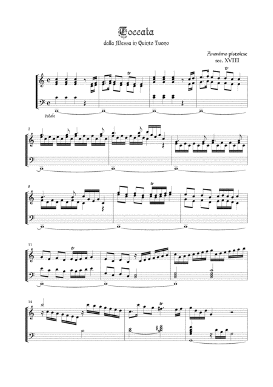 ANONYMOUS - TOCCATA from Messa in Quinto Tuono image number null