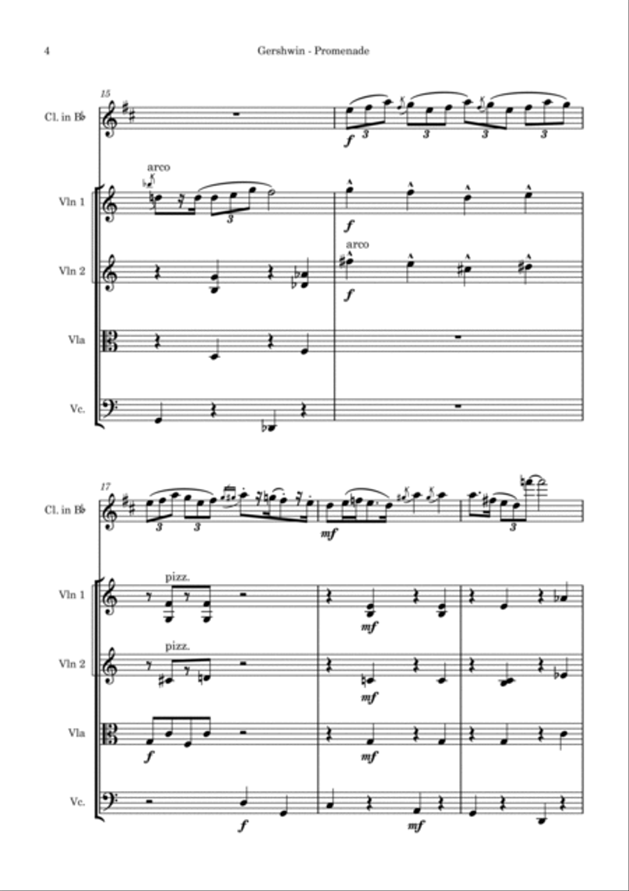 Promenade (Walking the Dog) - Clarinet Quintet Small Ensemble scores gallery preview page 4
