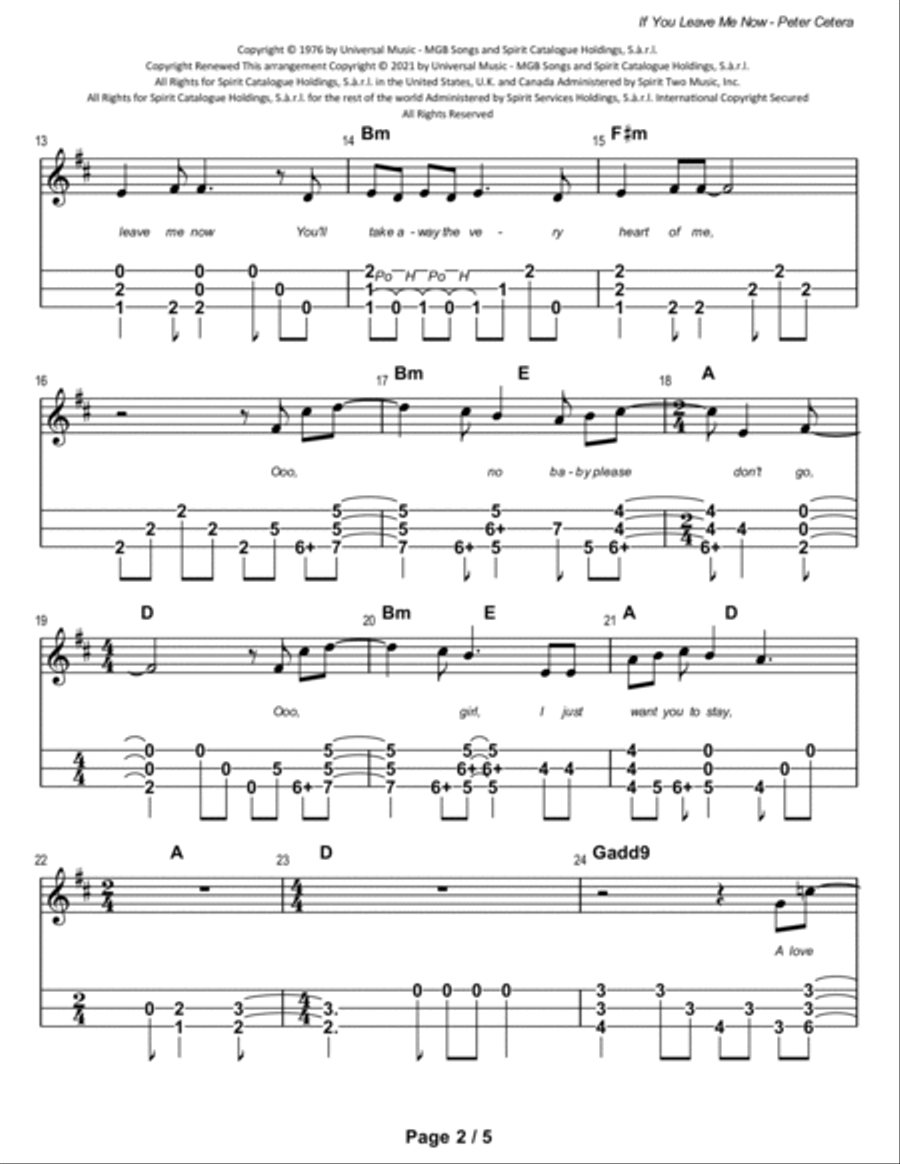 If You Leave Me Now If You Leave Me Now Dulcimer scores gallery preview page 3