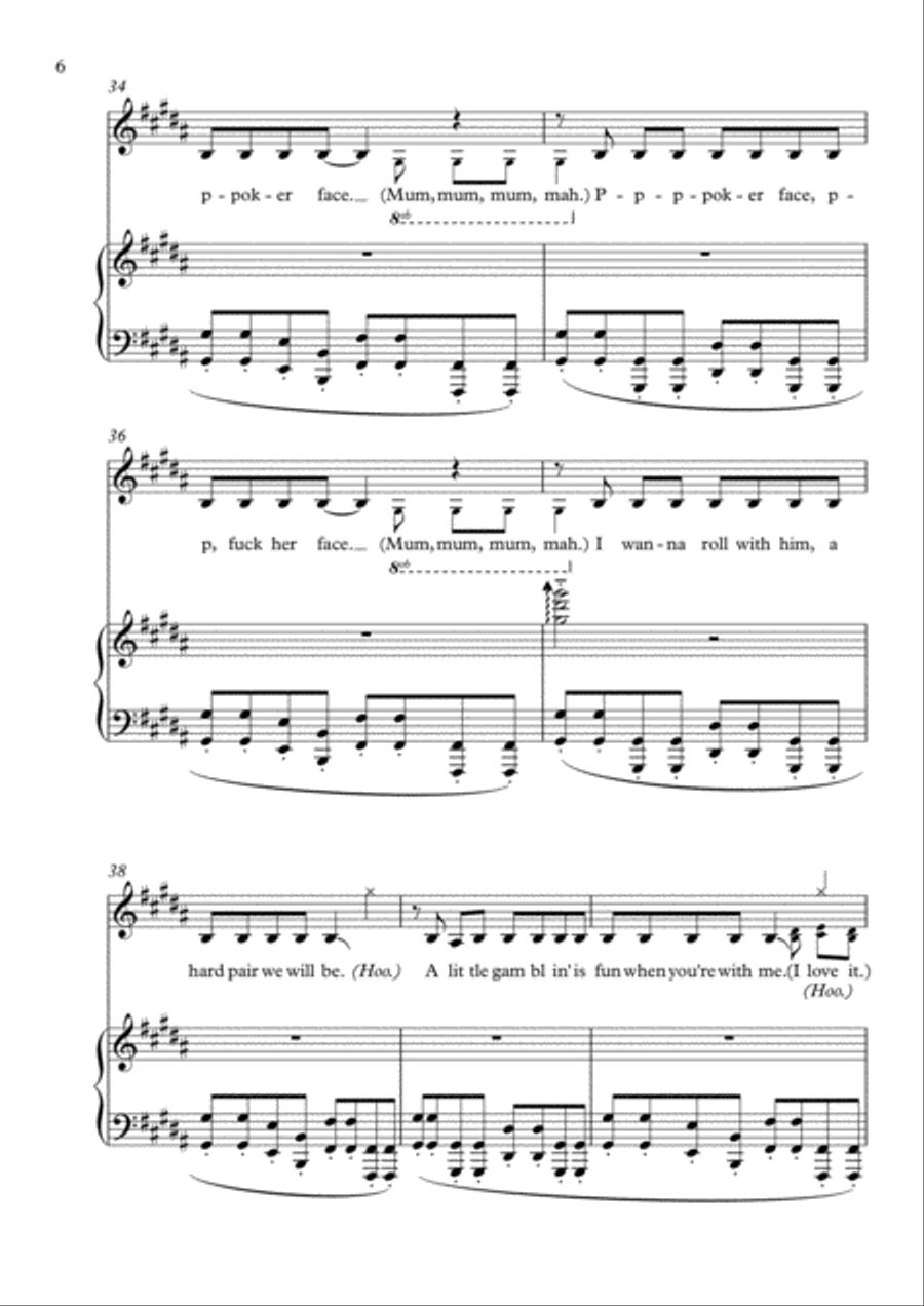Poker Face Voice scores gallery preview page 6