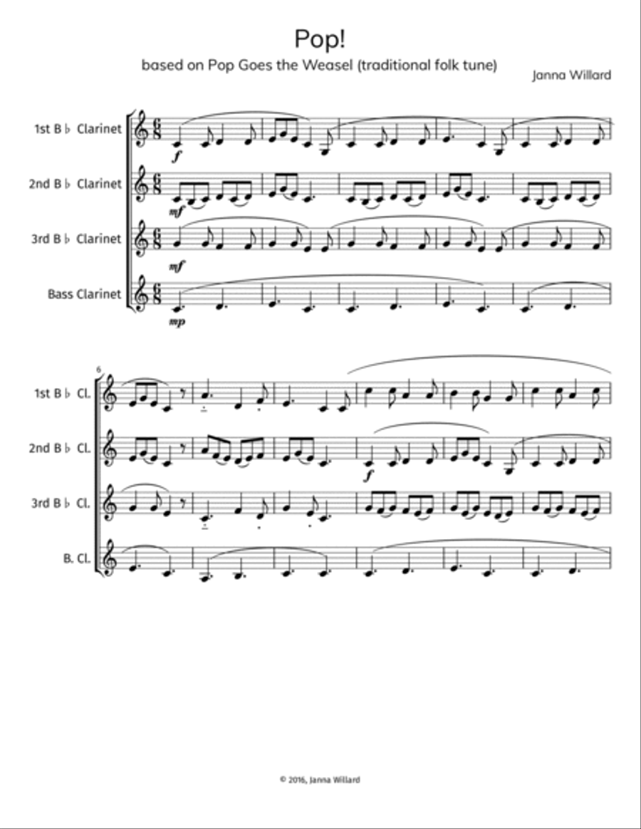 Pop! Clarinet Choir scores gallery preview page 4
