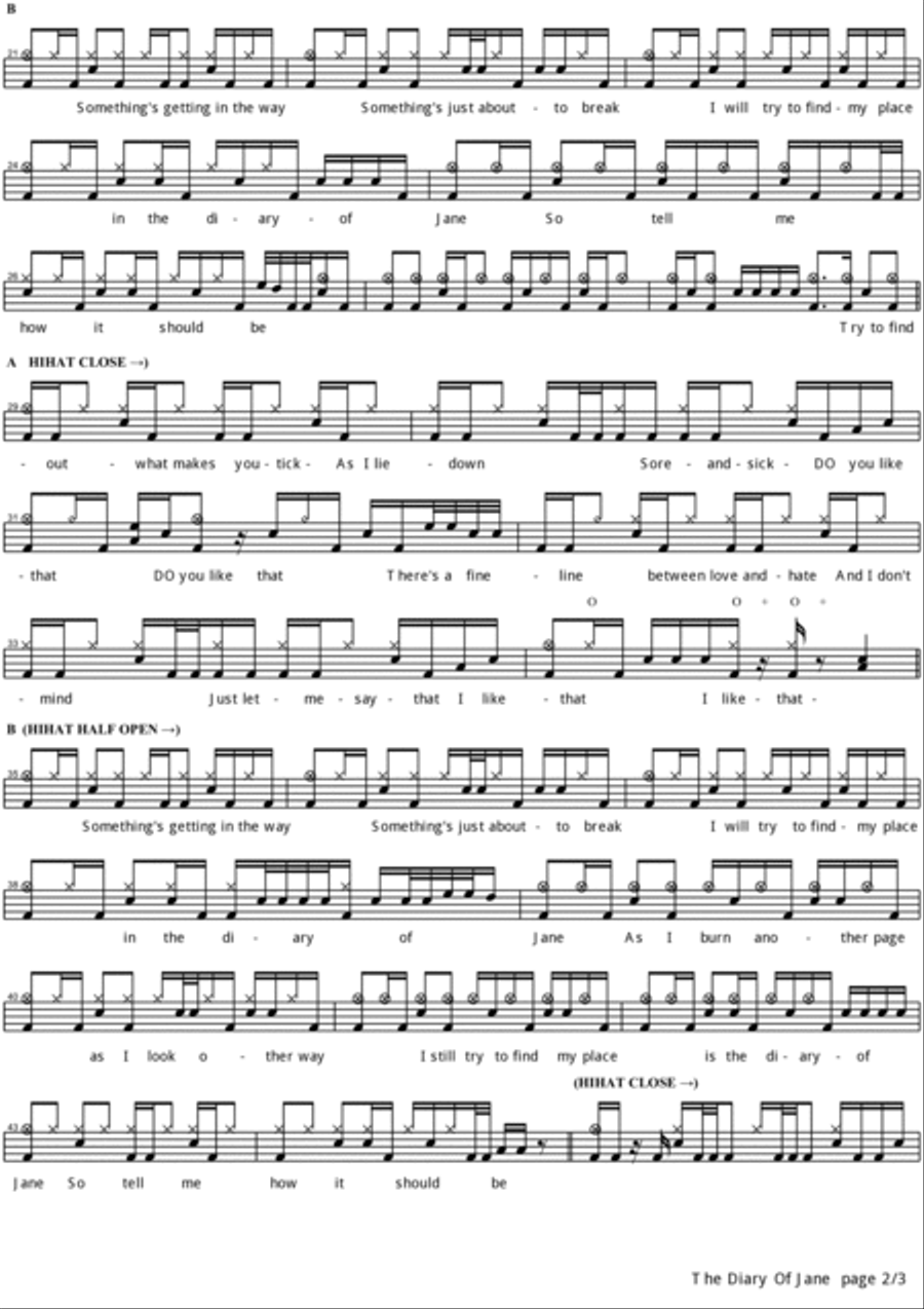 The Diary Of Jane Drum Set scores gallery preview page 2