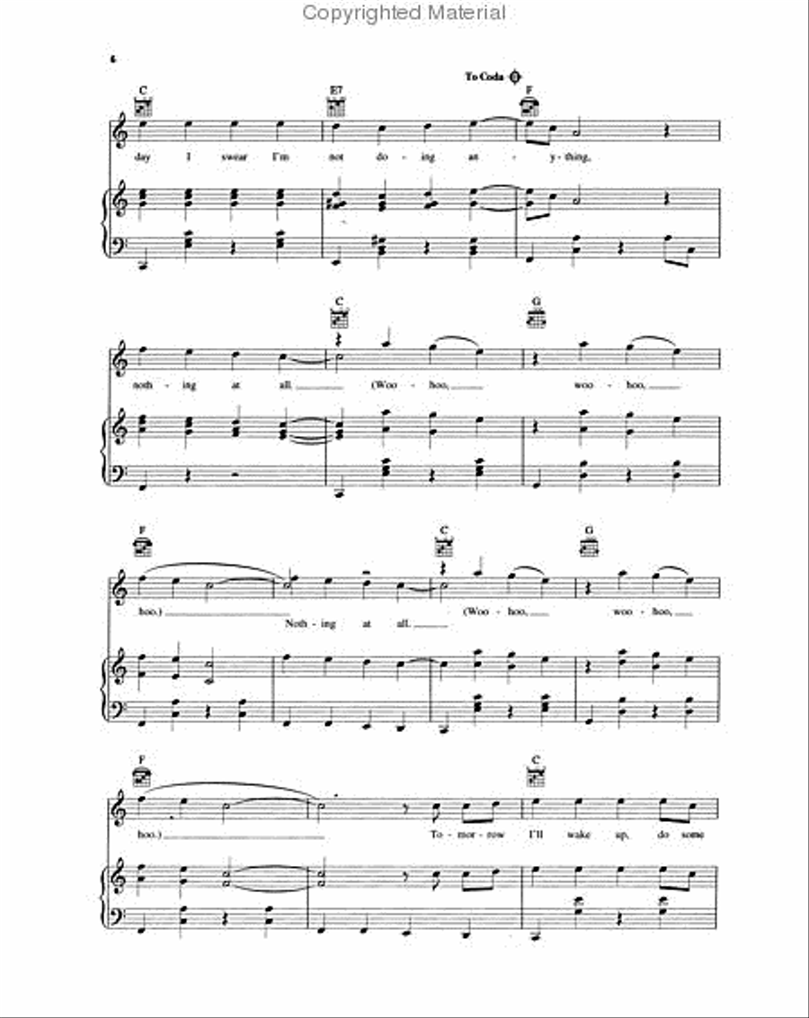The Lazy Song Piano, Vocal, Guitar scores gallery preview page 3