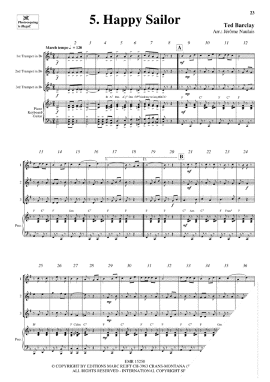 3 Trumpets & Piano Vol. 6 Trumpet Trio scores gallery preview page 7