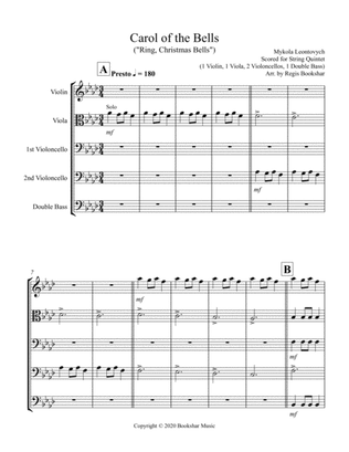 Carol of the Bells (F min) (String Quintet - 1 Violin, 1 Viola, 2 Cello, 1 Bass)