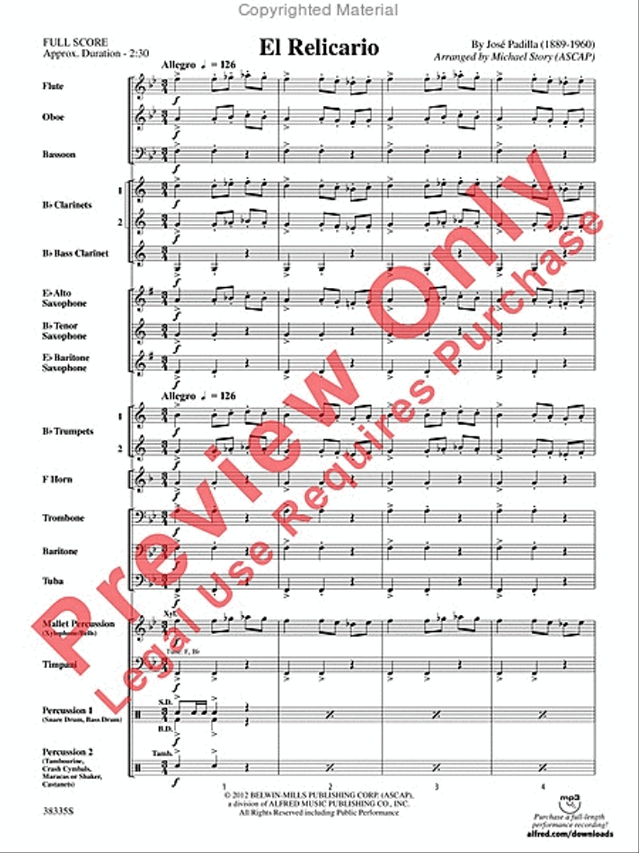 El Relicario El Relicario Concert Band scores gallery preview page 4