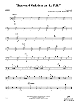 Theme and Variations on "La Folía": Cello